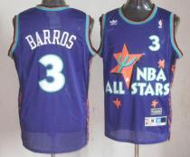 Philadelphia 76ers -3 Dana Barros Purple 1995 All Star Throwback Stitched NBA Jersey