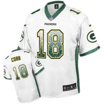 Nike Green Bay Packers #18 Randall Cobb White Men's Stitched NFL Elite Drift Fashion Jersey