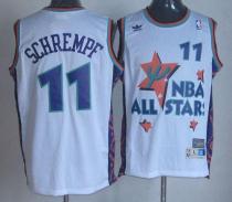 Oklahoma City Thunder -11 Detlef Schrempf White 1995 All Star Throwback Stitched NBA Jersey