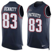 Nike Patriots -83 Martellus Bennett Navy Blue Team Color Stitched NFL Limited Tank Top Jersey