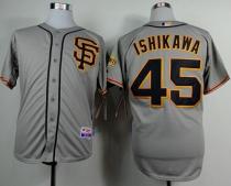 San Francisco Giants #45 Travis Ishikawa Grey Road 2 Cool Base Stitched MLB Jersey