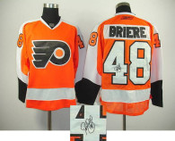 Autographed Philadelphia Flyers -48 Danny Briere Stitched Orange NHL Jersey