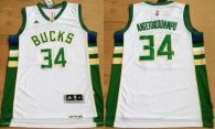 Milwaukee Bucks -34 Giannis Antetokounmpo White Revolution 30 Stitched NBA Jersey