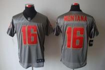 Nike San Francisco 49ers #16 Joe Montana Grey Shadow Men‘s Stitched NFL Elite Jersey