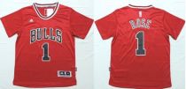 Chicago Bulls -1 Derrick Rose Red Short Sleeve Stitched NBA Jersey