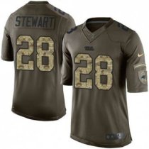 Nike Carolina Panthers -28 Jonathan Stewart Green Stitched NFL Limited Salute to Service Jersey
