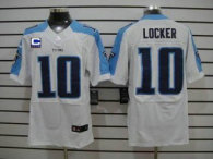 Nike Titans -10 Jake Locker White With C Patch Stitched NFL Elite Jersey