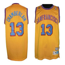 Golden State Warriors -13 Wilt Chamberlain Gold Throwback San Francisco Stitched NBA Jersey