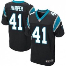 Nike Carolina Panthers -41 Roman Harper Black Team Color Stitched NFL Elite Jersey