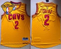 Cleveland Cavaliers -2 Kyrie Irving Yellow Alternate The Finals Patch Stitched NBA Jersey