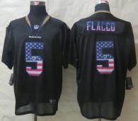 Nike Ravens -5 Joe Flacco Black Men's Stitched NFL Elite USA Flag Fashion Jersey