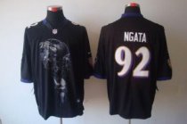Nike Ravens -92 Haloti Ngata Black Alternate Men Stitched NFL Helmet Tri-Blend Limited Jersey