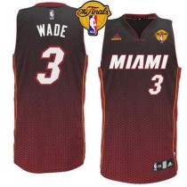 Miami Heat -3 Dwyane Wade Black Resonate Fashion Swingman Finals Patch Stitched NBA Jersey