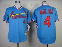 St Louis Cardinals #4 Yadier Molina Blue 1982 Turn Back The Clock Stitched MLB Jersey