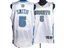 Denver Nuggets -5 JR Smith Stitched White NBA Jersey