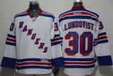New York Rangers -30 Henrik Lundqvist White Stitched NHL Jersey