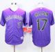 Colorado Rockies -17 Todd Helton Purple Cool Base Stitched MLB Jersey