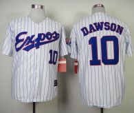 Mitchell and Ness 1982 Expos -10 Andre Dawson White Blue Strip Throwback Stitched MLB Jersey