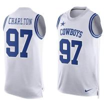 Nike Cowboys -97 Taco Charlton White Stitched NFL Limited Tank Top Jersey