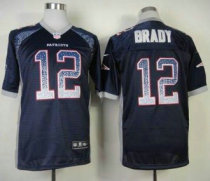 New England Patriots -12 Tom Brady Navy Blue Team Color NFL Elite Drift Fashion Jersey