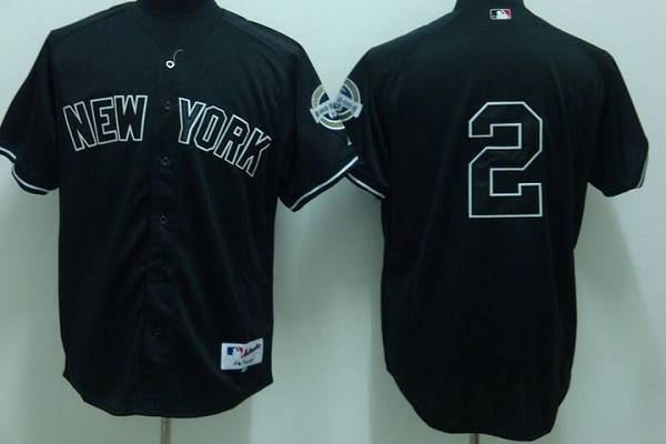 New York Yankees -2 Derek Jeter Stitched Black MLB Jersey