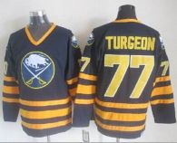 Buffalo Sabres -77 Pierre Turgeon Navy Blue CCM Throwback Stitched NHL Jersey