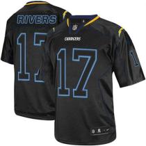 Nike San Diego Chargers #17 Philip Rivers Lights Out Black Men’s Stitched NFL Elite Jersey