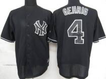 New York Yankees -4 Lou Gehrig Black Fashion Stitched MLB Jersey