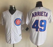 Chicago Cubs -49 Jake Arrieta White Strip New Cool Base Stitched MLB Jersey
