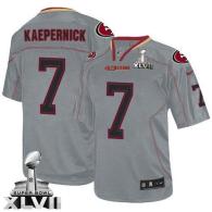 Nike San Francisco 49ers #7 Colin Kaepernick Lights Out Grey Super Bowl XLVII Men‘s Stitched NFL Eli