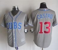 Chicago Cubs -13 Starlin Castro Grey Alternate Road New Cool Base Stitched MLB Jersey