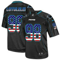 Nike New England Panthers -98 Star Lotulelei Black NFL Elite USA Flag Fashion Jersey