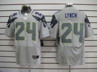Nike Seattle Seahawks #24 Marshawn Lynch Grey Alternate Men's Stitched NFL Elite Jersey