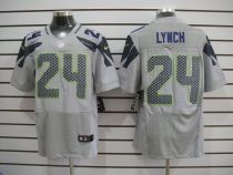 Nike Seattle Seahawks #24 Marshawn Lynch Grey Alternate Men's Stitched NFL Elite Jersey