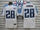 Nike Tennessee Titans #28 Chris Johnson White With 15th Season Patch Men's Stitched NFL Elite Jersey