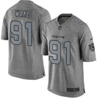 Nike Miami Dolphins -91 Cameron Wake Gray Stitched NFL Limited Gridiron Gray Jersey