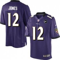 Nike Ravens -12 Jacoby Jones Purple Team Color With Art Patch Stitched NFL Limited Jersey