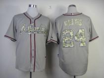 Atlanta Braves #24 Evan Gattis Grey USMC Cool Base Stitched MLB Jersey