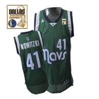 Dallas Mavericks 2011 Champion Patch -41 Dirk Nowitzki Revolution 30 Green Stitched NBA Jersey