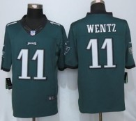 Nike Philadelphia Eagles -11 Carson Wentz Midnight Green Team Color Stitched NFL New Limited Jersey