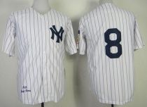Mitchell and Ness 1951 New York Yankees -8 Yogi Berra Stitched White Throwback MLB Jersey