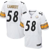 Nike Pittsburgh Steelers #58 Jack Lambert White Men's Stitched NFL Elite Jersey