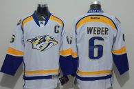 Nashville Predators -6 Shea Weber White Road Stitched NHL Jersey