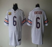 Nike Bears -6 Jay Cutler White With C Patch Stitched NFL Elite Jersey