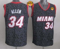 Miami Heat -34 Ray Allen Black Crazy Light Finals Patch Stitched NBA Jersey