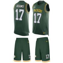 Packers -17 Davante Adams Green Team Color Stitched NFL Limited Tank Top Suit Jersey