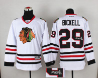 Autographed Chicago Blackhawks -29 Bryan Bickell White Stitched NHL Jersey