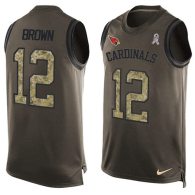 Nike Cardinals -12 John Brown Green Stitched NFL Limited Salute To Service Tank Top Jersey