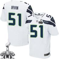 Nike Seattle Seahawks #51 Bruce Irvin White Super Bowl XLIX Men‘s Stitched NFL Elite Jersey
