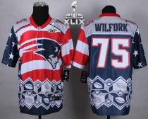 Nike New England Patriots -75 Vince Wilfork Navy Blue Super Bowl XLIX Mens Stitched NFL Elite Noble